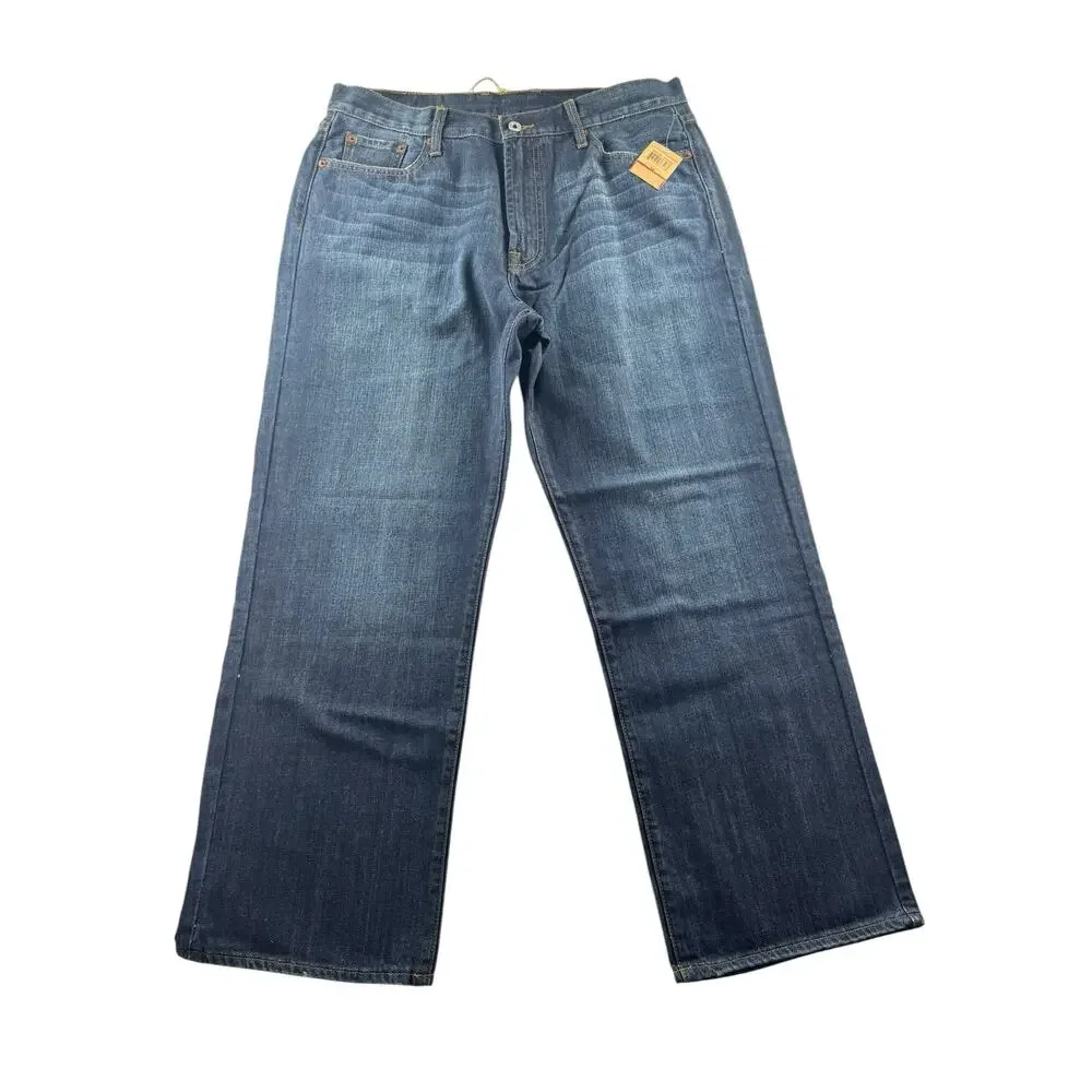 Lucky Brand 181 Relaxed Straight Mens Jeans Size 36 Short Dark Wash NWT